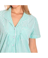 Sant and Abel Women's Hepburn Gingham Mint Short Pj Set