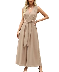 Cupshe Women's Sleeveless Tie Front Jumpsuit