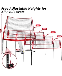 Bearwill Volleyball Training Equipment - Adjustable Practice Net System, Portable for Backyard, Indoor & Outdoor Hitting, Serving, Passing