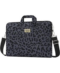 Mosiso Leopard Grain Laptop Shoulder Bag - 15-15.6" Briefcase with Belt for MacBook Air 15" (M4/M3/M2) & Pro 16" (M4/M3/M2/M1, 2019-2025)