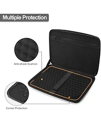 Mosiso Black Hard Shell Laptop Sleeve - 15.6"/16" Abstract Geometric Waterproof Case with Strap for MacBook/Hp/Dell/Lenovo/Asus