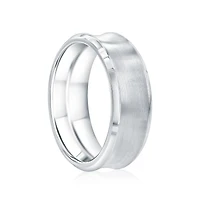 Metallo Stainless Steel, Brushed & Polished Curved Ring