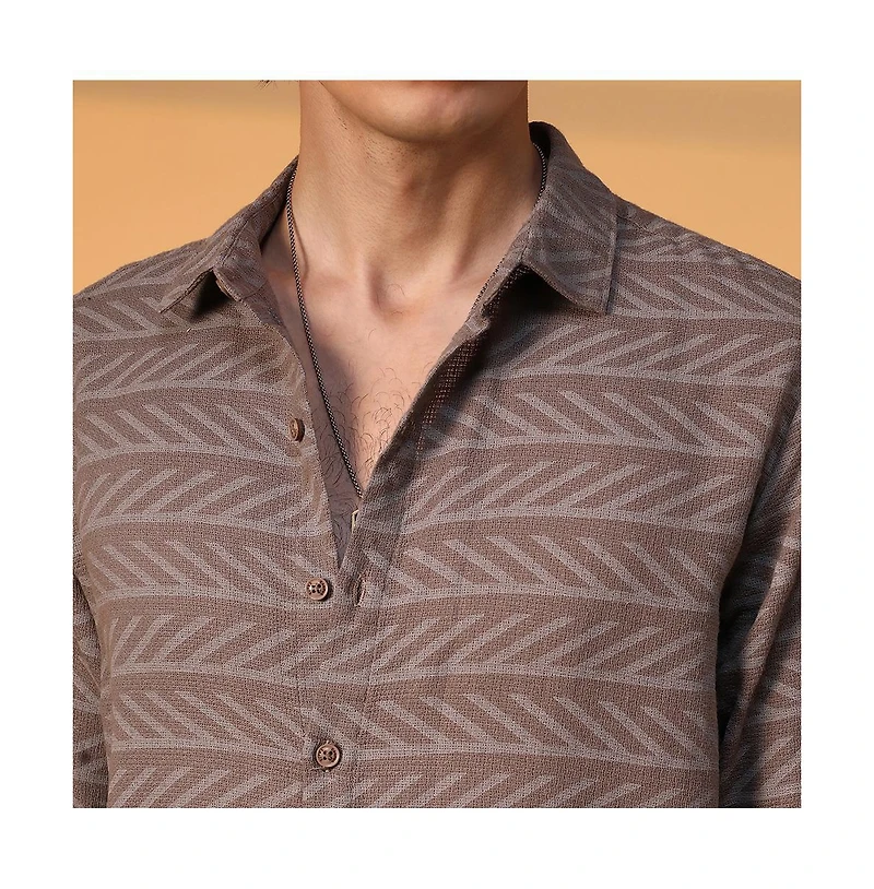 Campus Sutra Men's Earthy Lined Shirt