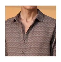 Campus Sutra Men's Earthy Lined Shirt