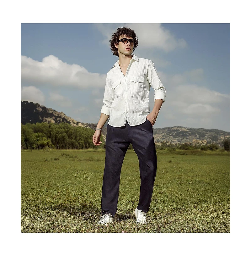 Campus Sutra Crimp-Tactile Utility Shirt