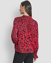 Dkny Women's Long-Sleeve Split-Neck Top