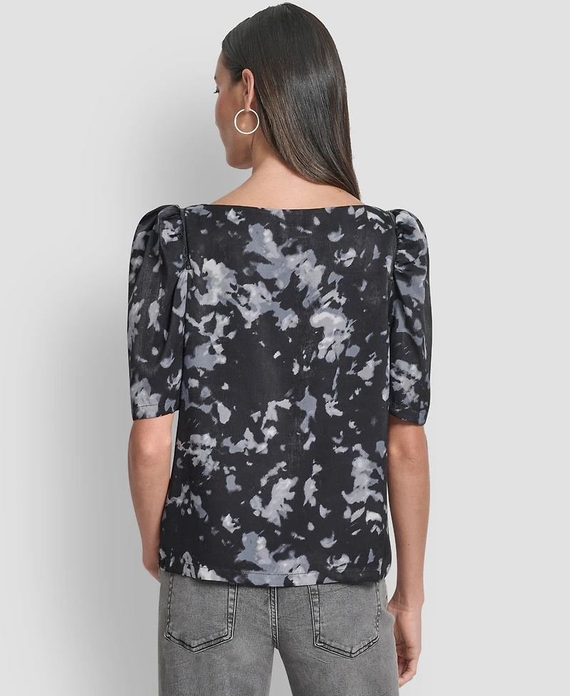 Dkny Women's Short Sleeve Printed Top
