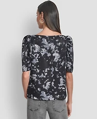 Dkny Women's Short Sleeve Printed Top
