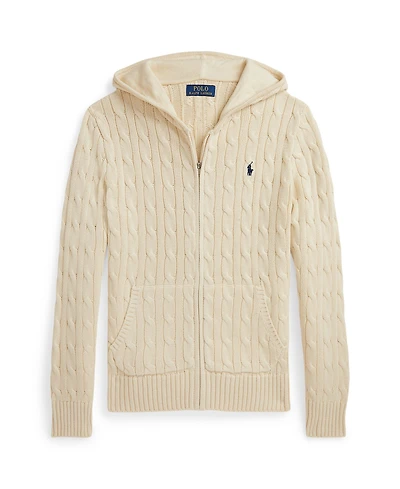 Polo Ralph Lauren Big Boys Cable Cotton Hooded Full-Zip Sweater