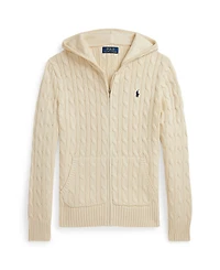 Polo Ralph Lauren Big Boys Cable Cotton Hooded Full-Zip Sweater