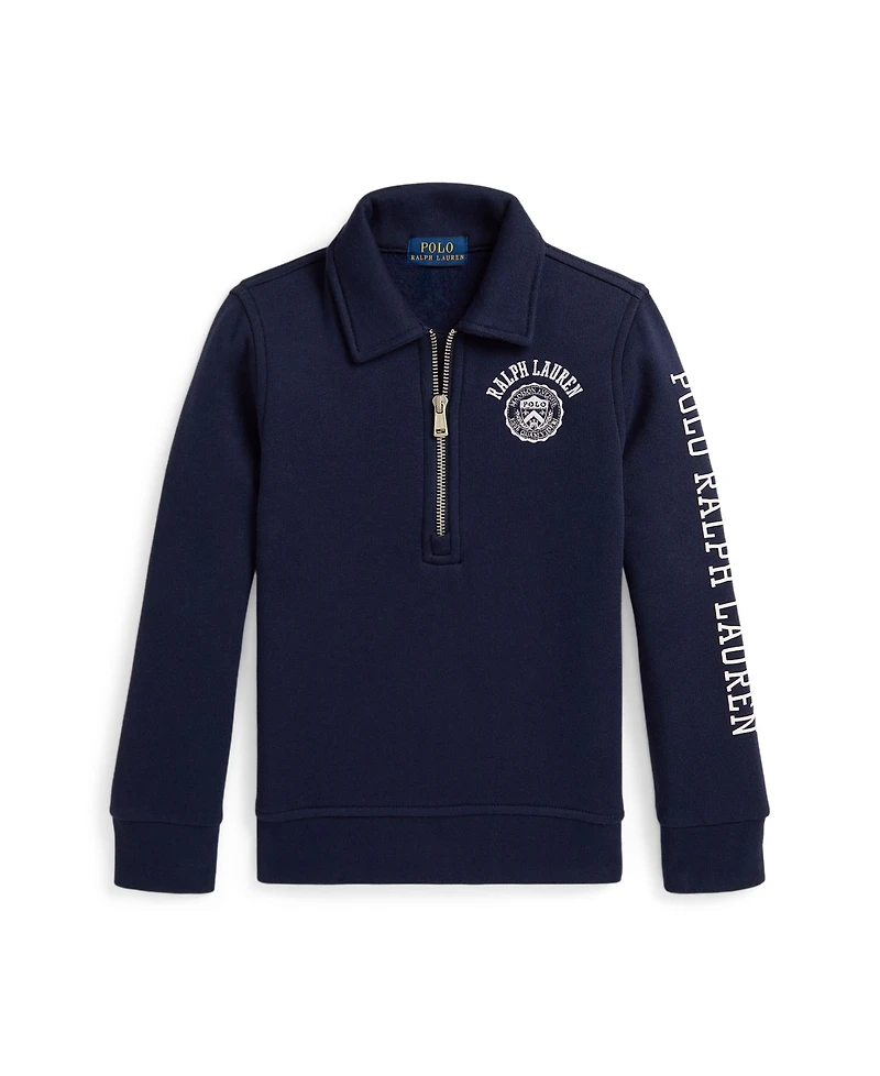 Polo Ralph Lauren Toddler and Little Boys Logo Fleece Collared Sweatshirt