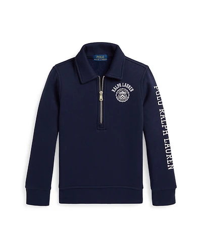 Polo Ralph Lauren Toddler and Little Boys Logo Fleece Collared Sweatshirt