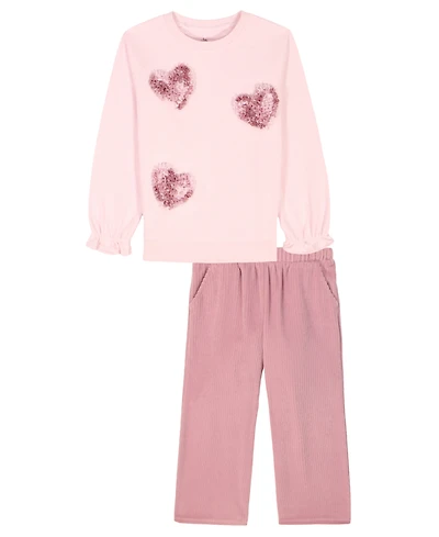 Kids Headquarters Toddler and Little Girls 2-Piece Long Sleeve Top Pants Set