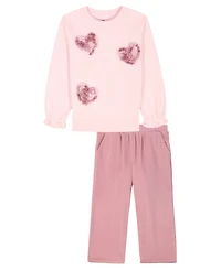Kids Headquarters Toddler and Little Girls 2-Piece Long Sleeve Top Pants Set