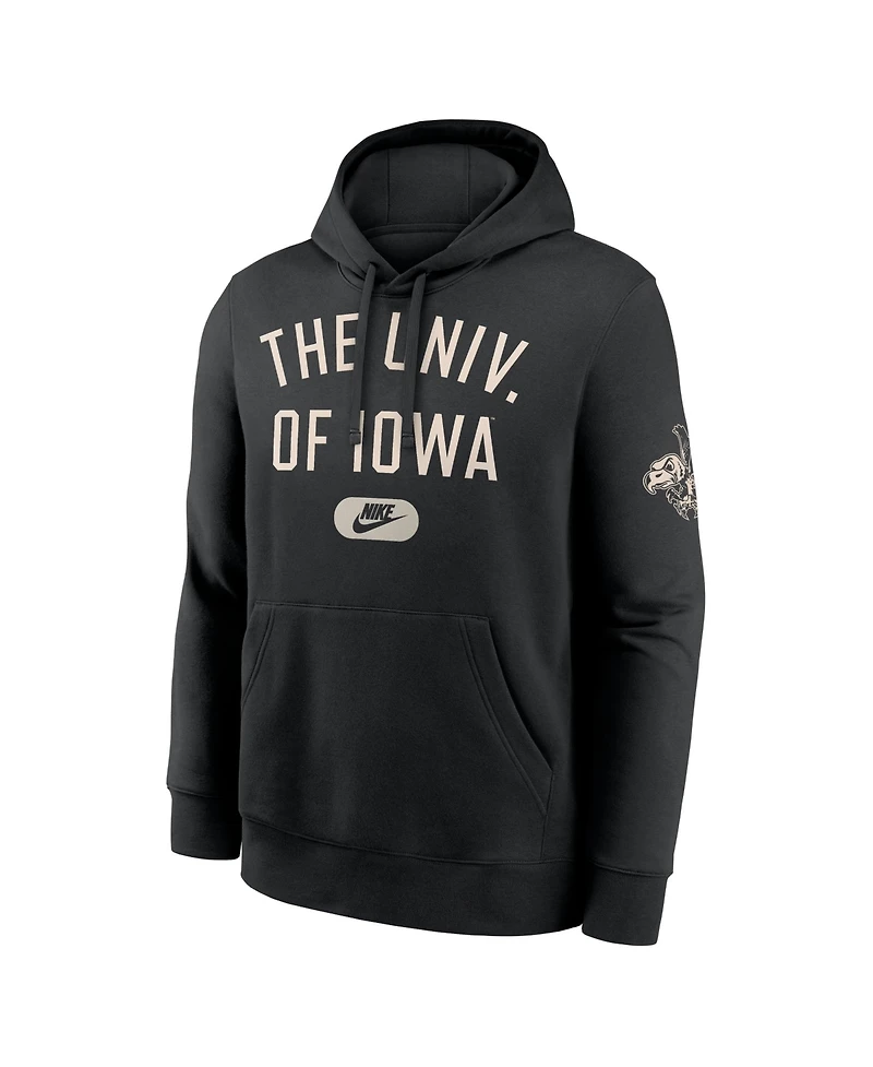 Nike Men's Black Iowa Hawkeyes Fashion Club Pullover Hoodie