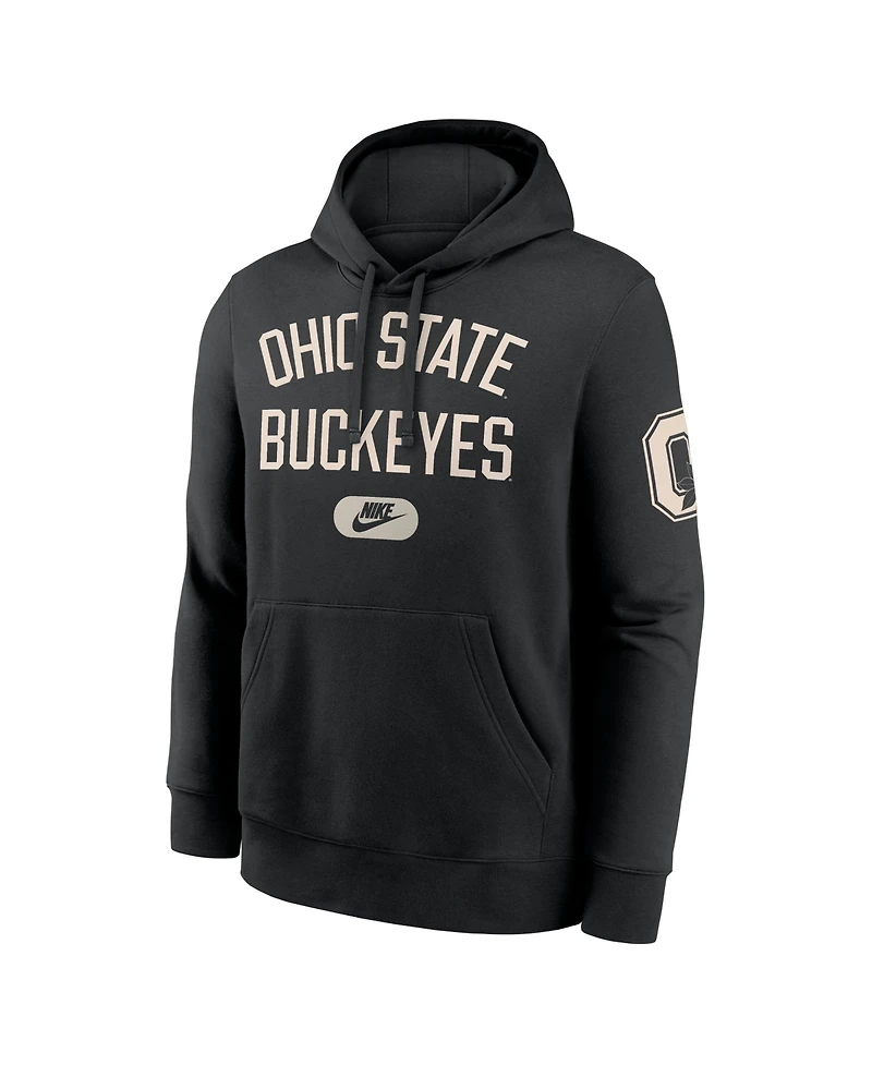 Nike Men's Black Ohio State Buckeyes Fashion Club Pullover Hoodie
