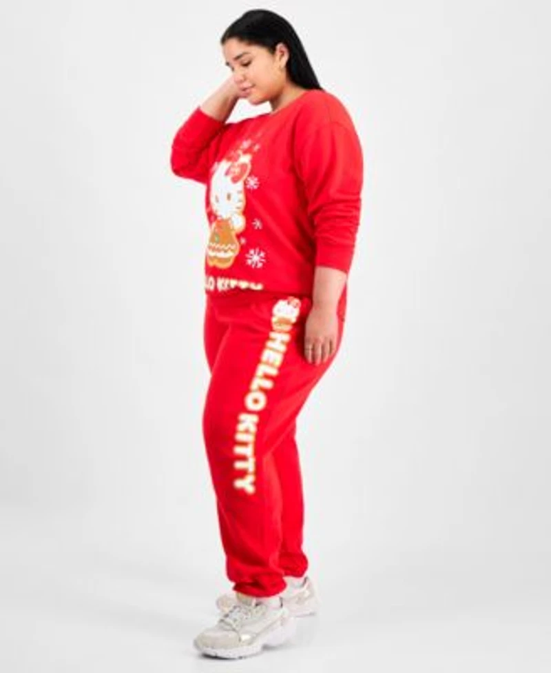 Love Tribe Trendy Plus Size Hello Kitty Holiday Sweatshirt Hello Kitty Holiday Sweatpants