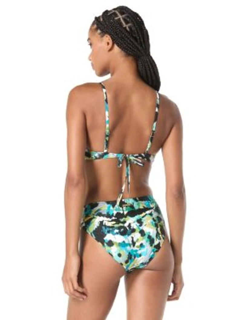 Vince Camuto Womens Printed Scoop Neck Underwire Bikini Top Printed Twist Front Bikini Bottom