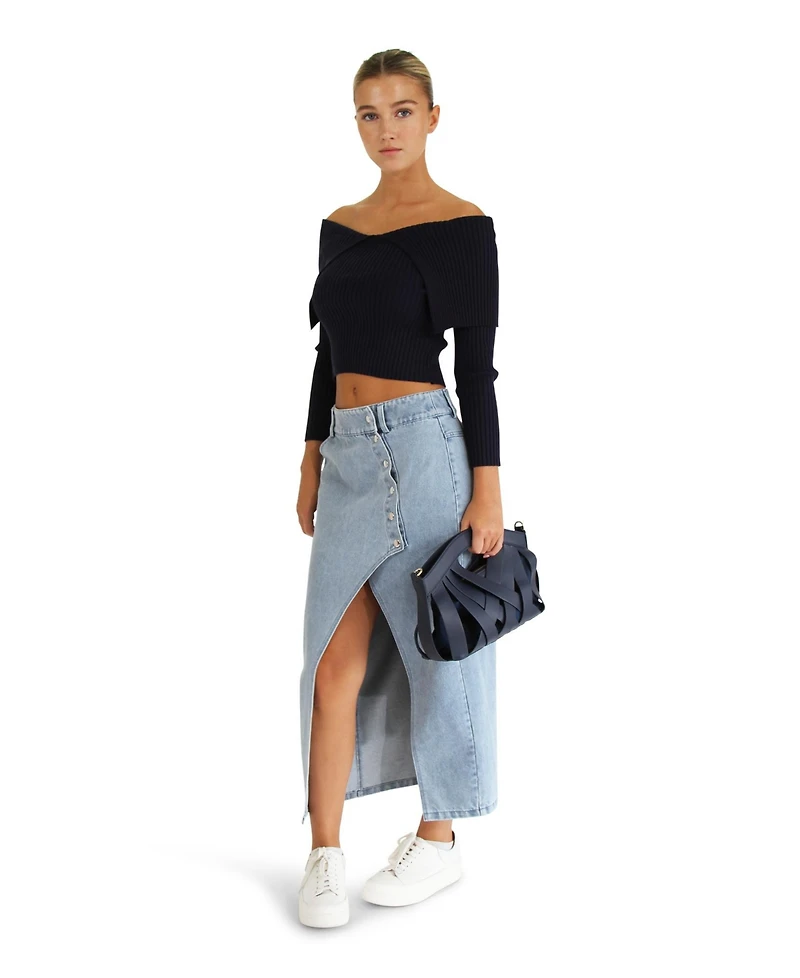 Belle & Bloom More Than Words Collared Knit Top