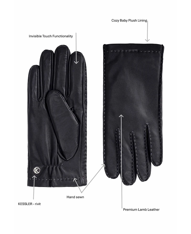 Women`s Hand-sewn Premium Lamb Leather Touchscreen Gloves "Millie