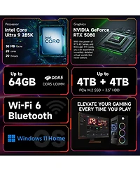 Hp Omen 45L Gaming Tower Desktop Intel Core Ultra 9 285K 16GB Ram Nvidia GeForce Rtx 5080 1TB Ssd Storage Windows 11 Home - Black