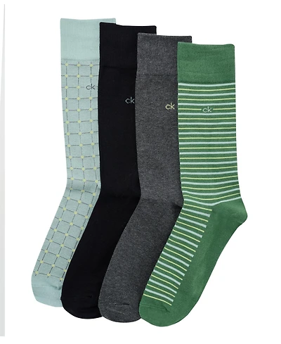 Calvin Klein Men's 4-Pack Assorted Crew Socks Set