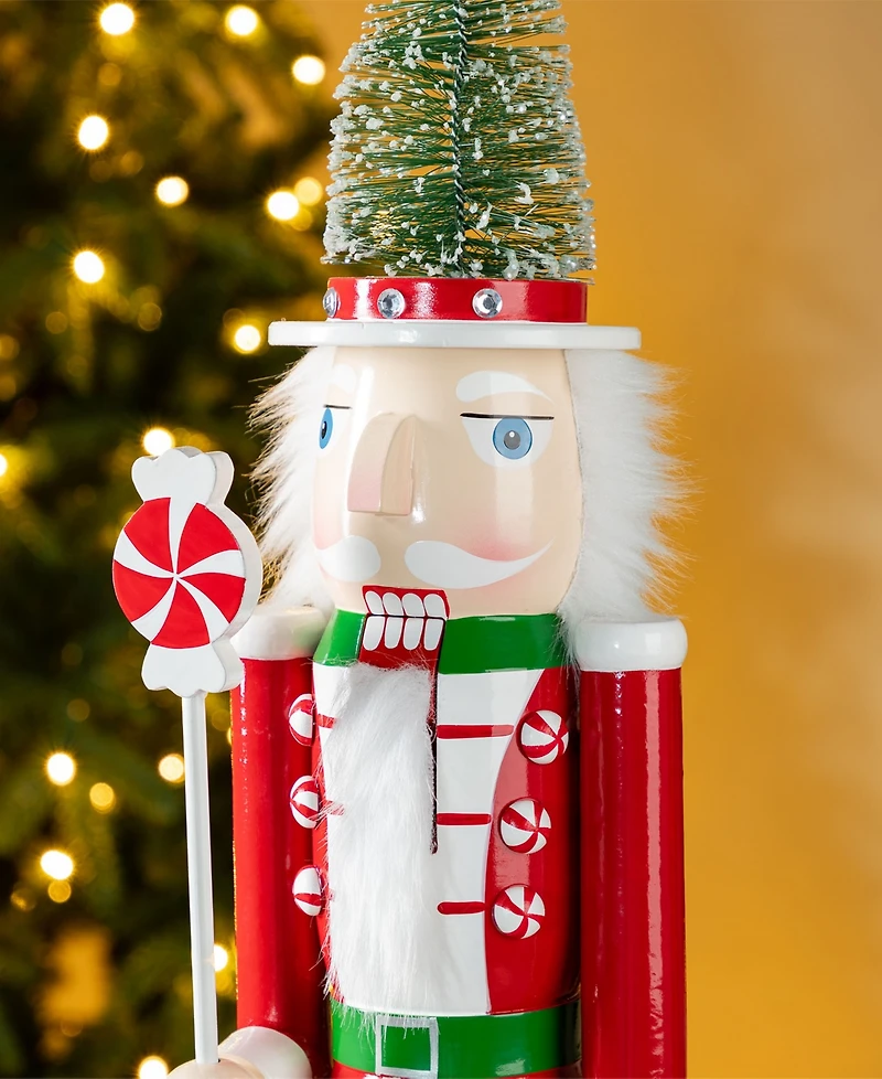 Glitzhome 26" Wooden Christmas Tree Nutcracker