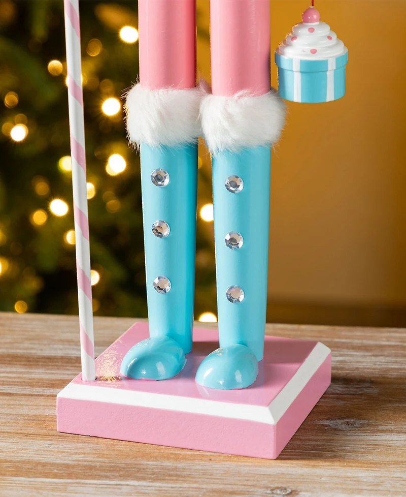 Glitzhome 24" Wooden Christmas Cake Nutcracker