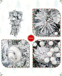 Glitzhome 30" Christmas Ornament and Berry Teardrop