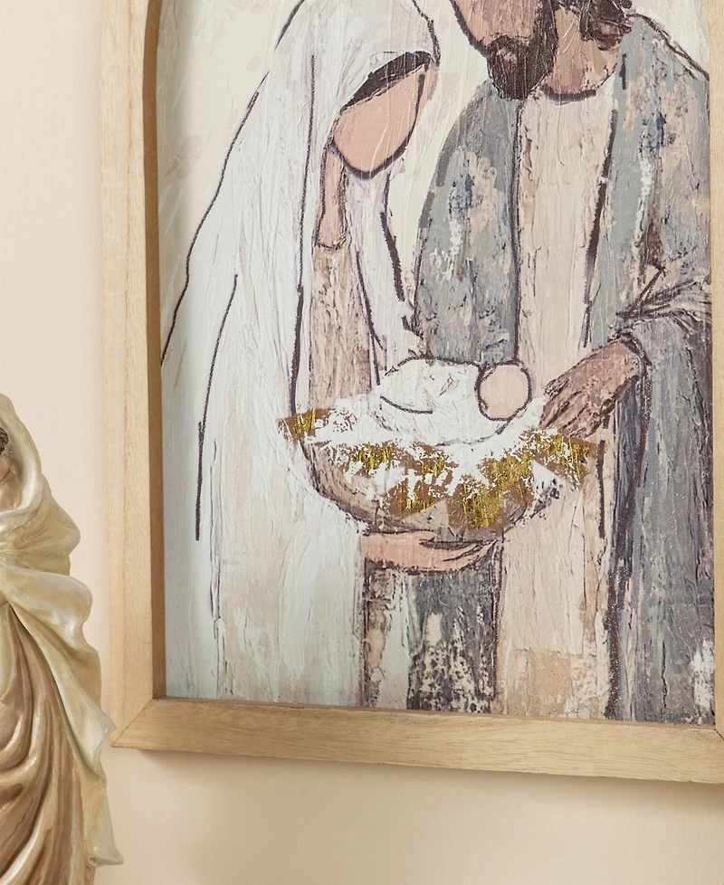 Glitzhome 19.75" Wooden Nativity Scene Wall Decor