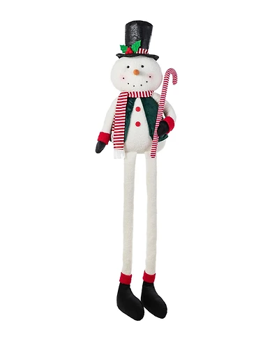 Glitzhome 60" Christmas Oversized Fabric Snowman with Dangle Legs