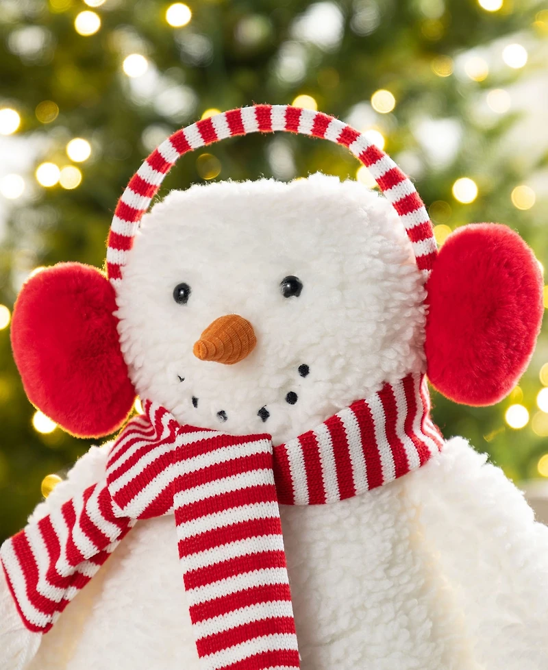 Glitzhome 17.75" Christmas Fabric Standing Snowman