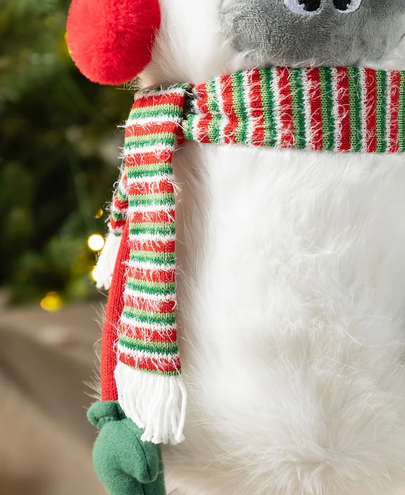 Glitzhome 29.25" Christmas Fabric Yeti with Telescoping Legs
