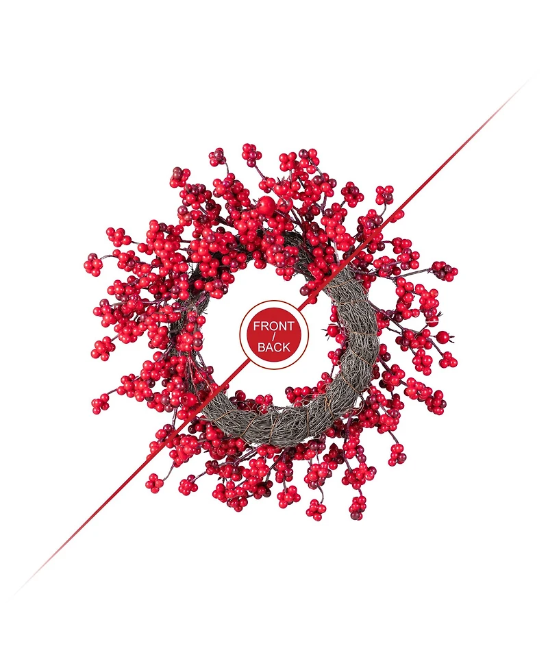 Glitzhome Christmas Mini Red Berries Wreaths, Set of 4
