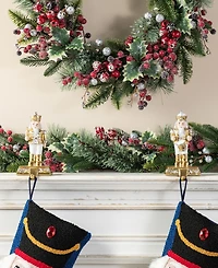 Glitzhome Christmas Resin Nutcracker Stocking Holders, Set of 2