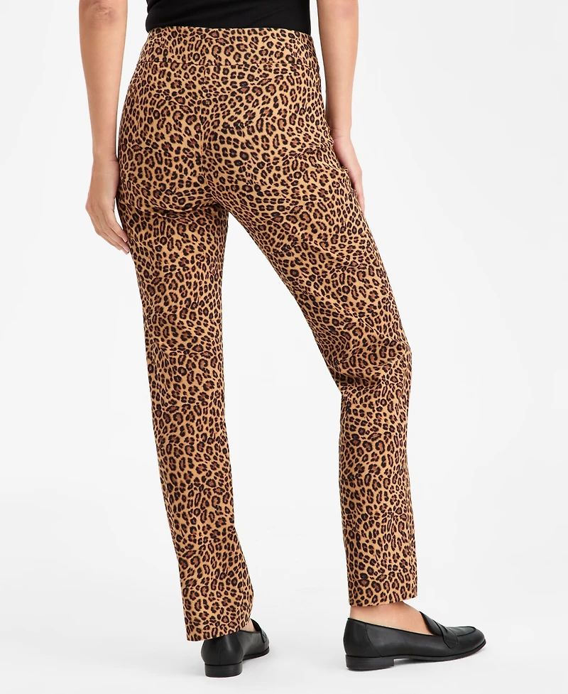 Jm Collection Women's Cheetah Tummy-Control Rivet Pants, Macy's Exclusive