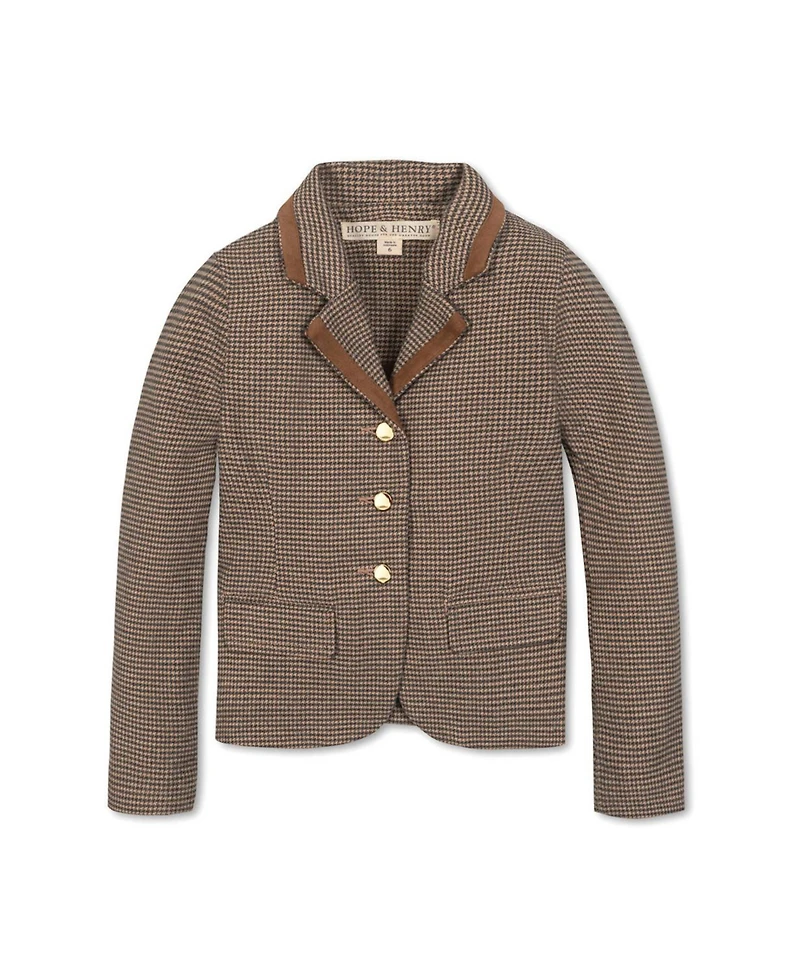 Hope & Henry Little and Big Girls' Organic Brushed Cotton Dress Blazer