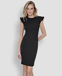 Dkny Women's Bubble Sleeve Sheath Scuba Crepe Dress