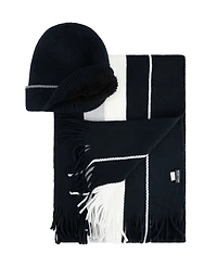 Kenneth Cole Reaction Men's 2-Piece Beanie and Ribbon Scarf Set