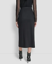 Dkny Women's Grommet Detail Midi Skirt