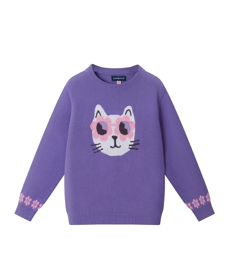 Andy & Evan Toddler Girls Toddler/Child Cat Icon Tunic Length Sweater w/Legging Set