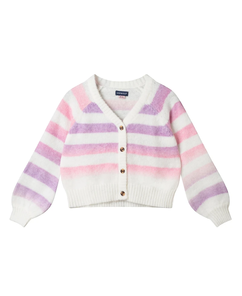 Andy & Evan Child Girls Striped Ombre Cardigan