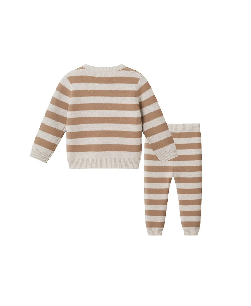 Andy & Evan Baby Striped Sweater with Truck Set