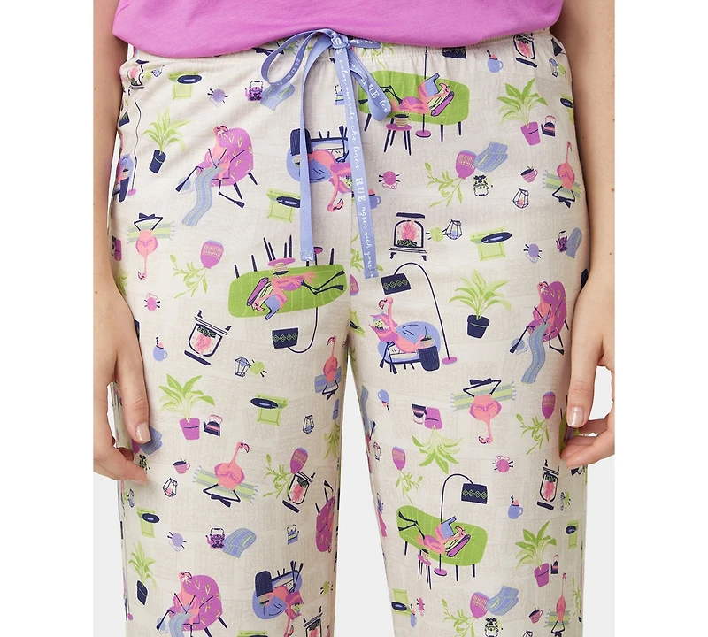 Hue Women's Lounging Flamingos Long Pajama Pants