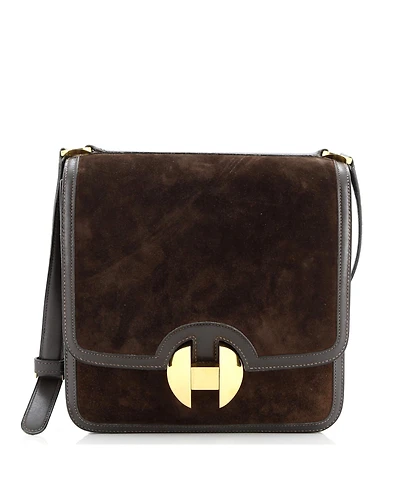Pre-Owned Hermes 20 02 Shoulder Bag Doblis Suede with Evercalf