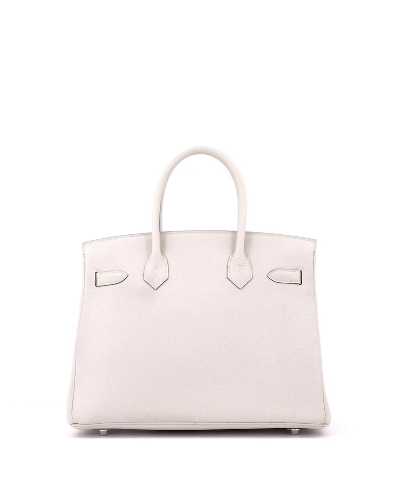 Pre-Owned Hermes Birkin 30 Handbag Light Clemence with Palladium Hardware