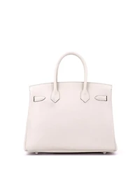 Pre-Owned Hermes Birkin 30 Handbag Light Clemence with Palladium Hardware
