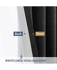 Awesome Home 100% Blackout Cotton Blend Thermal Grommet Curtains, 2 Panels