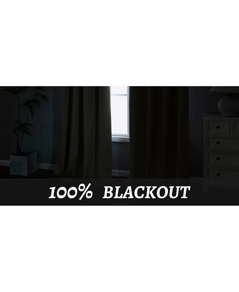Awesome Home 100% Blackout Cotton Blend Thermal Grommet Curtains, 2 Panels