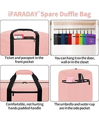 Urtala Foldable Duffel Bag 35L Small Luggage Bag Lightweight for Travel Gym Sport-Pink